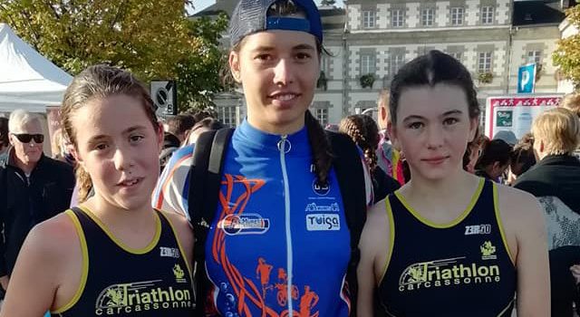 Louise Fourment et Elsa Sabadie au championnat de France d’Aquathlon à Pontivy